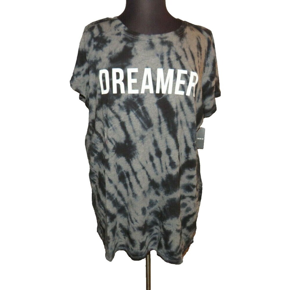 TORRID Classic Fit Black Cotton Tie Dye Dreamer Tee Shirt Plus Size 3X